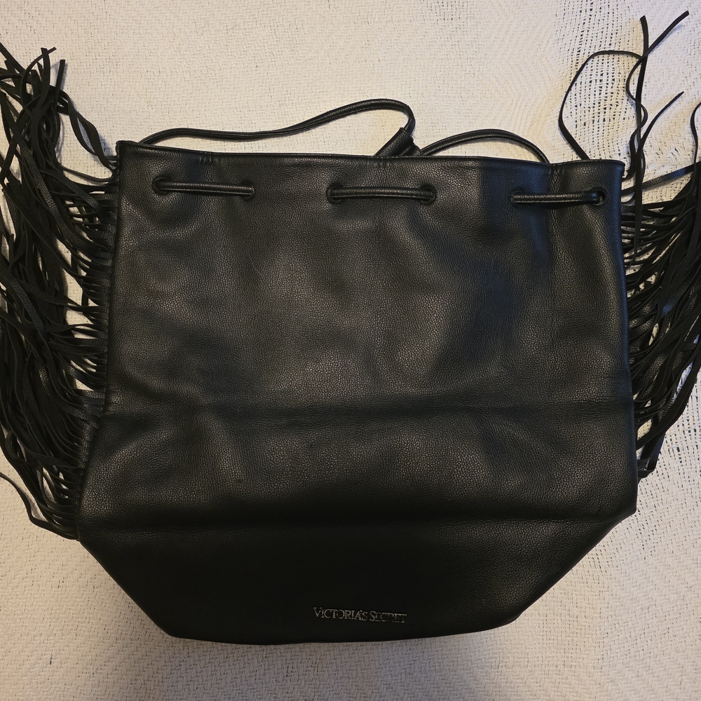 Victoria's Secret Black Fringe Backpack